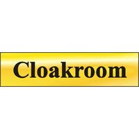 Polished Gold Style Cloakroom Sign