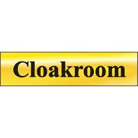 polished gold style cloakroom sign