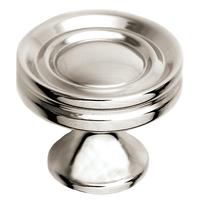 polished nickel stepped cabinet knob