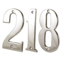 Polished Nickel Front Door Numbers 0-9 89mm