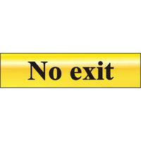 Polished Gold Style No Exit Sign