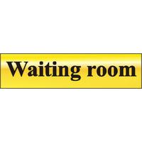 polished gold style waiting room sign