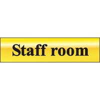 Polished Gold Style Staff Room Sign