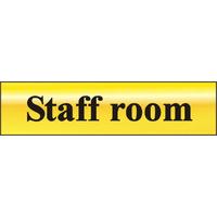 polished gold style staff room sign