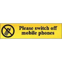Polished Gold Style Please Switch Off Mobile Phones Sign