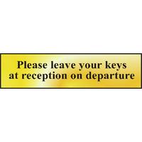 Polished Gold Style Please Leave Your Keys Sign