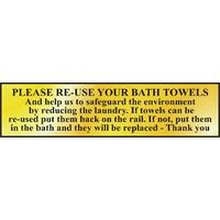 Polished Gold Style Please Re-Use Bath Towels Sign