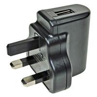 PowerPax UK SW4492-V4 5V DC 1A USB Power Supply UK Pins Black Case