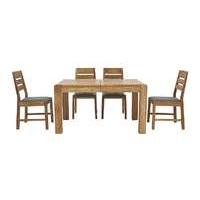 Portland Extending Dining Table and 4 Slatted Back Chairs