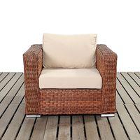 Port Royal Platinum Rattan Arm Chair in Brown