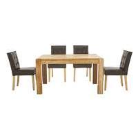 Portland Extending Dining Table and 4 Buttonback Chairs