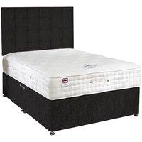 Pocket Silk 2500 Black Small Single Divan Bed Set 2ft 6 with headboard