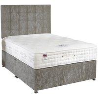 Pocket Silk 2500 Silver Kingsize Divan Bed Set 5ft with 2 drawers and headboard