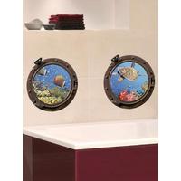 Porthole Submarine Fishes Wall Stickers