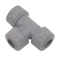 Polyplumb Push Fit Equal Tee (Dia)15mm Pack of 10