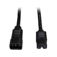 Power Extension Cord - C15 To C14. 100-250v. 15a. 14awg. Sjt - 3 Ft.