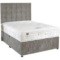 pocket silk 2500 silver small double divan bed set 4ft with 2 drawers