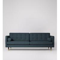 porto three seater sofa in agate blue house weave walnut feet