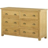 Portland Oak Chest of Drawer - 6 Drawer