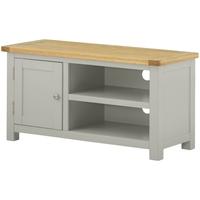 Portland Stone Grey Painted TV Cabinet - Small