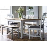 Porto Painted Dining Set - Trestle Extending with 2 Chairs and 2 Benches