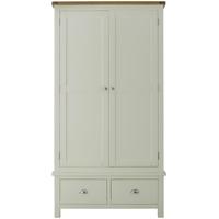 Portland Stone Grey Painted Wardrobe - Gents