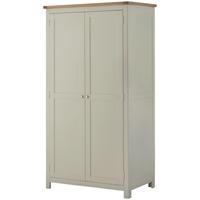 Portland Stone Grey Painted Wardrobe - 2 Door