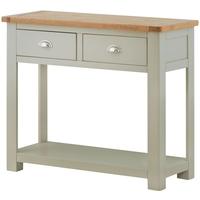 Portland Stone Grey Painted Console Table - 2 Drawers