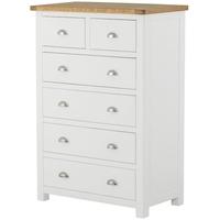 Portland White Chest of Drawer - 2 Over 4 Drawer