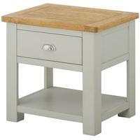 portland stone grey painted lamp table with drawer