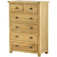 Portland Oak Chest of Drawer - 2 Over 4 Drawer