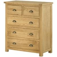 portland oak chest of drawer 2 over 3 drawer