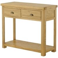 Portland Oak Console Table - 2 Drawer