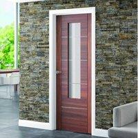 portici walnut flush door aluminium inlay clear glass prefinished