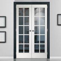 Portobello White Door Pair with Clear Safety Glass - Prefinished