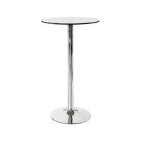 Poseur Glass Bar Table In Clear With Chrome Base