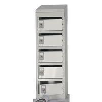 post box lockers 5 comp grey with white doors