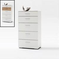 Portland Chest Of Drawers In White High Gloss With 5 Drawers