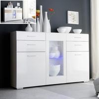 Portland Sideboard In White High Gloss With LED Light