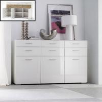 Portland Sideboard In White High Gloss With 3 Door
