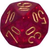 Polyhedral 7-Die Borealis Dice Set - Magenta with Gold [Toy]