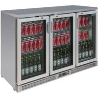 Polar Bar Display Cooler Chiller Commercial Fridge 273 Bottle Stainless Steel Finish 3 Door