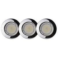 Powermaster Shiney Chrome Downlighters Led Lamps Pk3