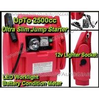 Portable 2500cc Engine Car Power Station & Engine Jump Starter With LED Work Light (Slim Version)