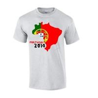 portugal 2014 country flag t shirt grey