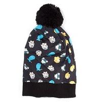 POKEMON Unisex All Over Printed Beanie Hat, Black, One Size