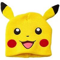 POKEMON Unisex Pikachu with Ears Beanie Hat, Yellow, One Size
