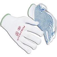 portwest a110wbrsa small nylon polka dot gloves bluewhite 12 pair