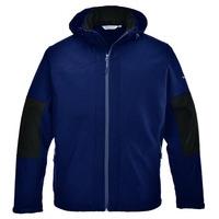 Portwest TK53NARXL Softshell with Hood, Three Layer, Regular, Size: X-Large, Navy