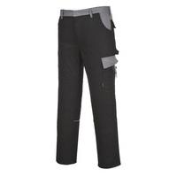 Portwest TX36BKRXXL Munich Trouser, Regular, Size: 2X-Large, Black/Grey